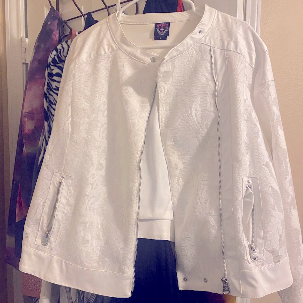 Torrid White Lace Moto Jacket